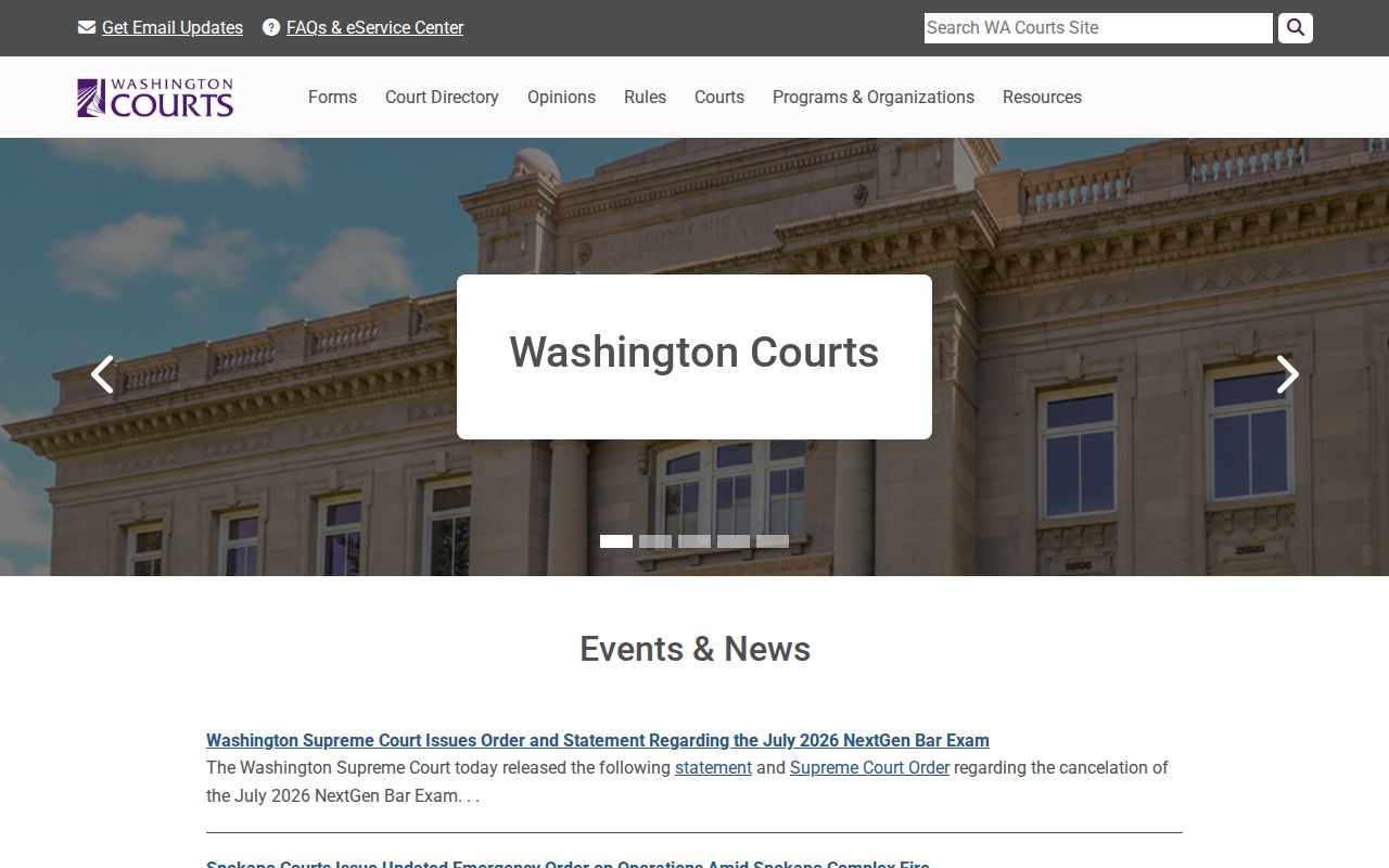 Washington statewide index for Lewis County criminal court cases
