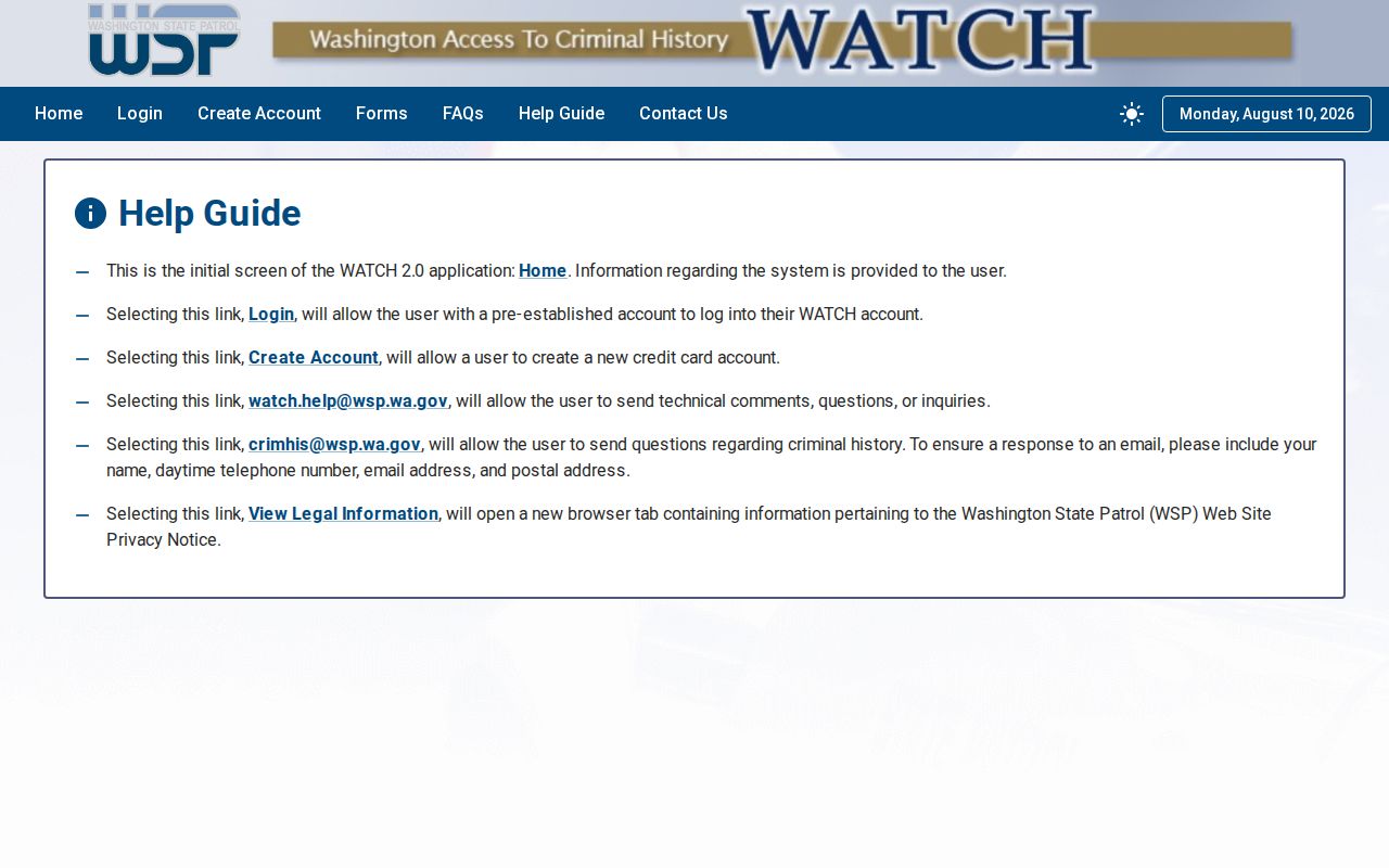 Lewis County sex offender lookup comparison with the WATCH 2.0 help screens